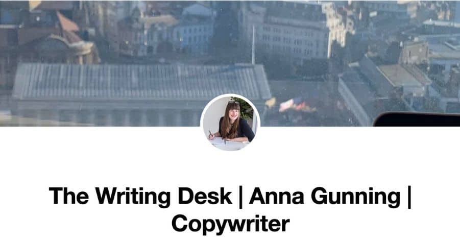 Birmingham Copywriter Anna Gunning featured on The Writing Desk
